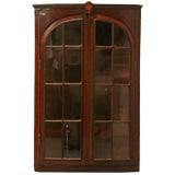 Antique English Georgian Mahogany Glazed Corner Cabinet 12