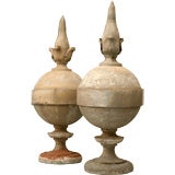 Pair of Large Architectural Roof-Top Sphere-Form Finials