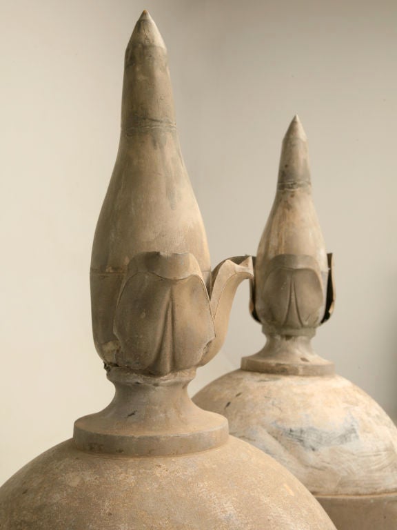 Pair of Large Architectural Roof-Top Sphere-Form Finials 2