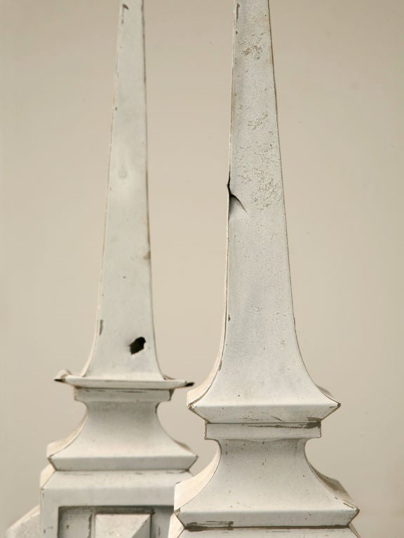 French Pair of Zinc Architectural Roof-Top Spire-Form Finials