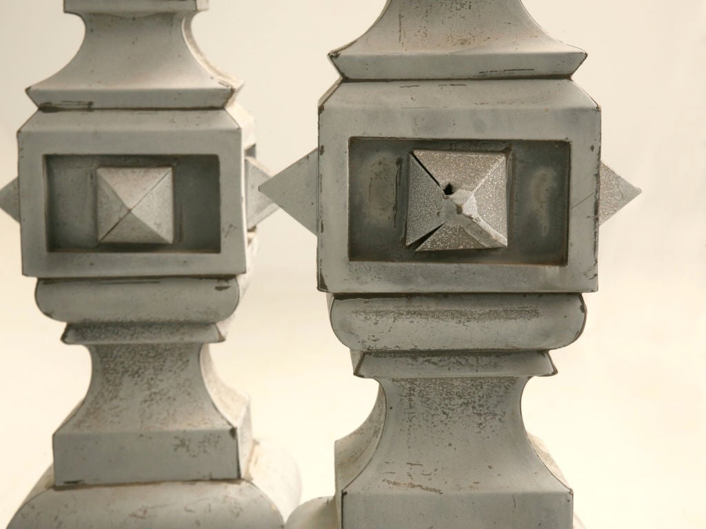 Pair of Zinc Architectural Roof-Top Spire-Form Finials 1