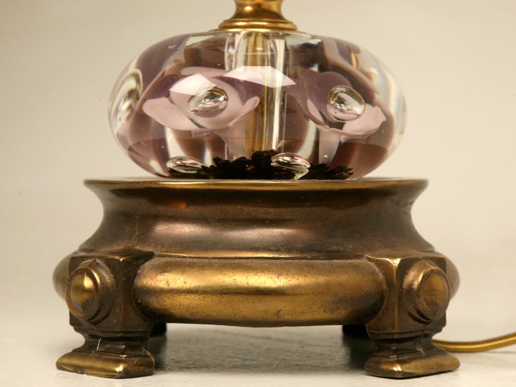 Very Rare Purple St. Clair Paperweight Lamp 2