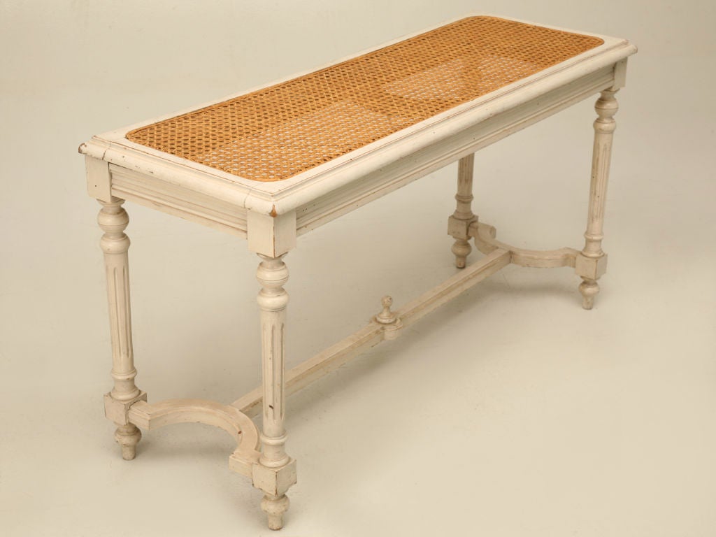 20th Century Circa 1920 French Louis XVI Painted & Caned Bench