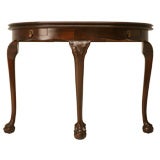 c.1930 English Chippendale Banded Mahogany Console/Games Table
