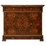 c.1880 Exotic Antique French Book-Matched Burled Walnut Commode