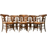 c.1900 Set of 10 French Birchwood Dining Chairs