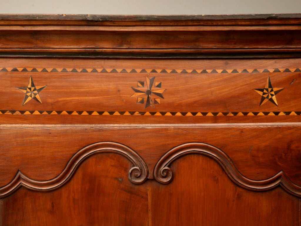 French c.1740 Breton Louis XV Cherry Marquetry Bonnetiere