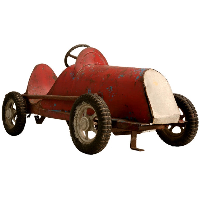 Vintage French Boat-Tailed Pedal Car