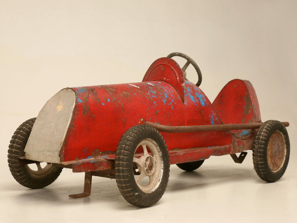 Mid-20th Century Vintage French Boat-Tailed Pedal Car