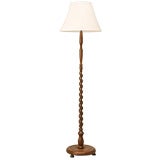 c.1930 English Oak Barley Twist Floor-lamp