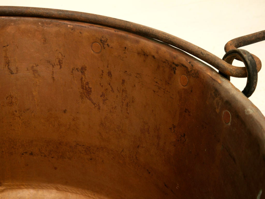 19th Century c.1840 Large Handmade French Copper Cauldron