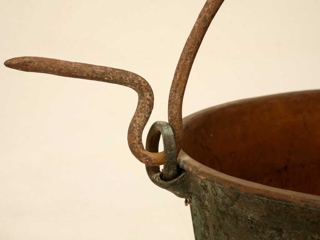 c.1840 Large Handmade French Copper Cauldron 2