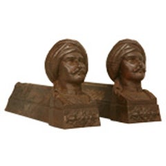 c.1880 Pair of French Figural Andirons/Bookends 1