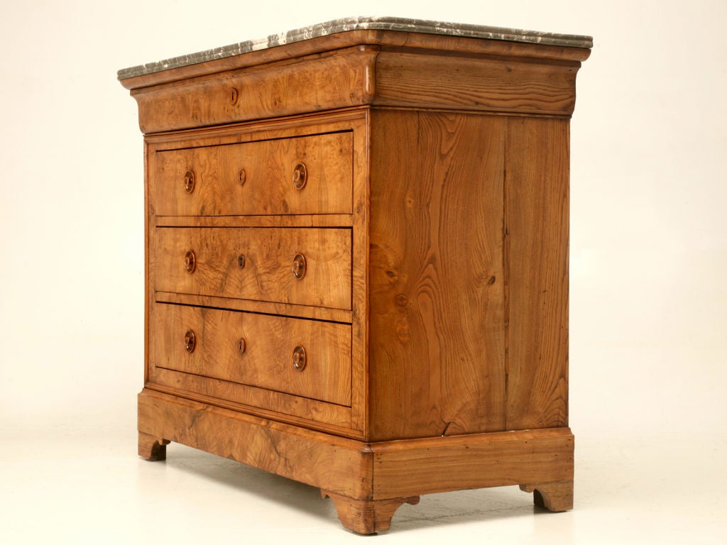c.1875 French Book-matched Burled Elm Louis Philippe Commode