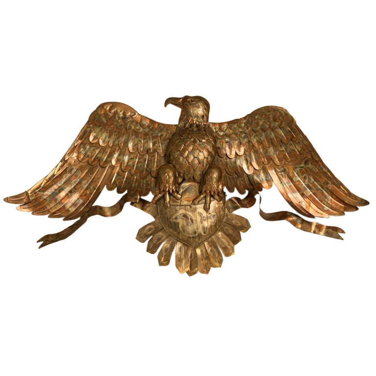 c.1960 Copper American Eagle Wall Plaque