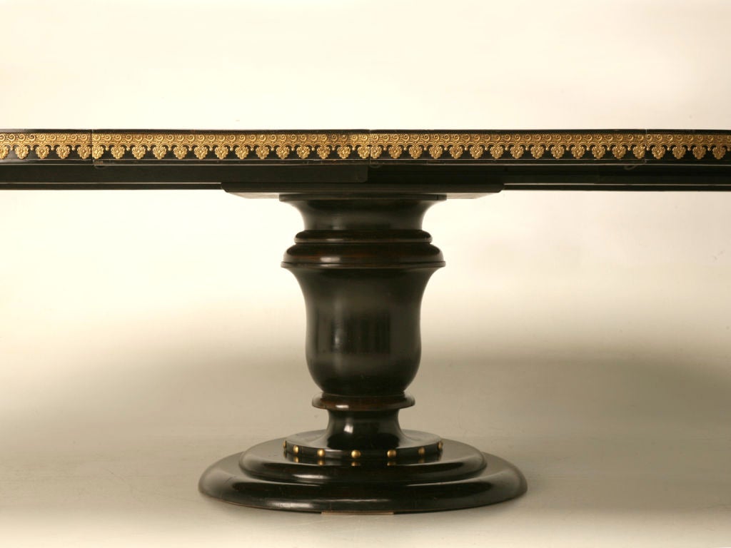 Signed Handmade French Extending Pedestal Table at 1stdibs