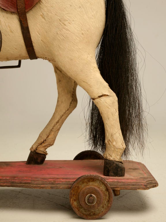 c.1900 Antique English Horse Pull Toy 1