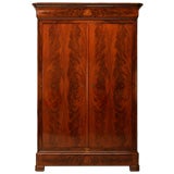 c.1920 French Louis Philippe Crotch Mahogany Armoire