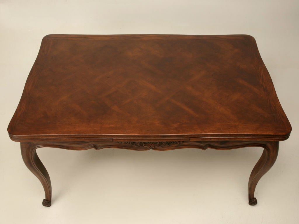 Mid-20th Century c.1930 French Oak Draw-Leaf Dining Table