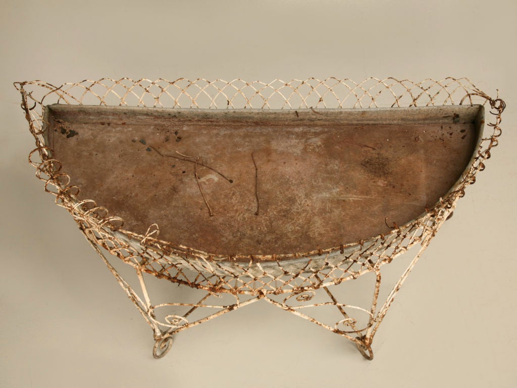 c.1920's French Wire Crescent-form Jardiniere
