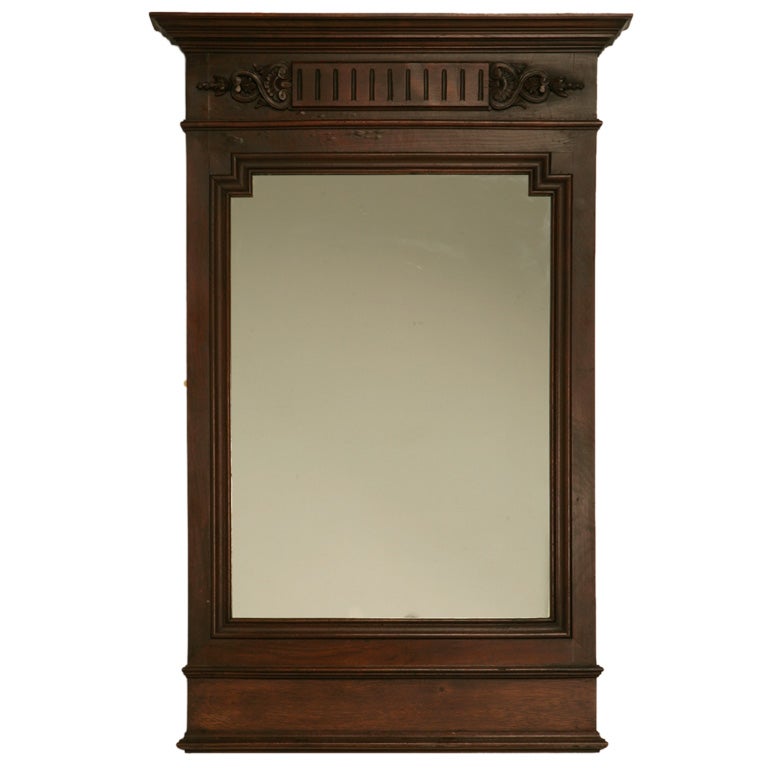 c.1890 French Walnut Henri II Mirror