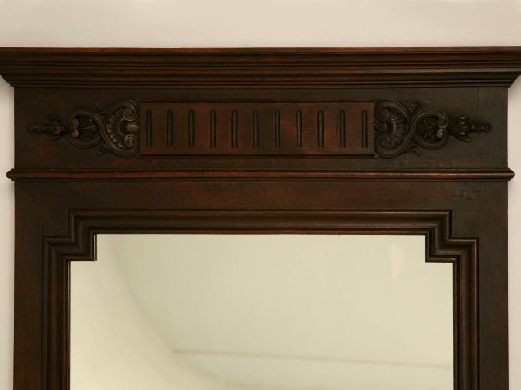 19th Century c.1890 French Walnut Henri II Mirror