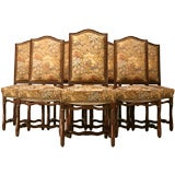 c.1930 Set of 8 French Louis XIII Style Dining Chairs