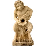 c.1880 English Carved Stone Mythological Pan Garden Statue