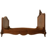 Antique c.1890 French Walnut Rococo Style Bed
