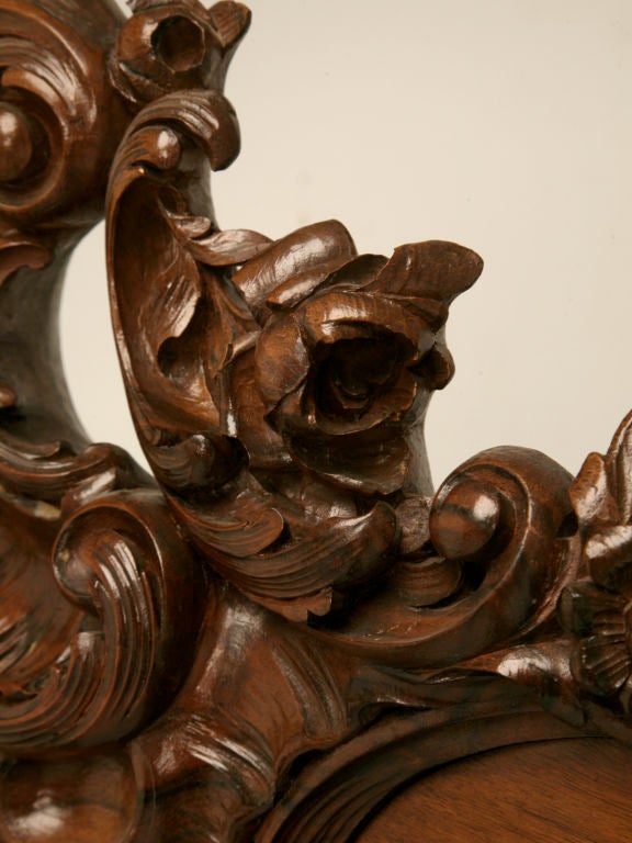 c.1890 French Walnut Rococo Style Bed 1