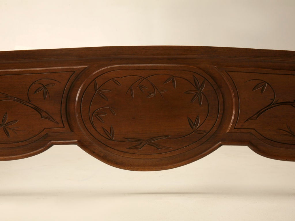 c.1890 French Walnut Rococo Style Bed 2