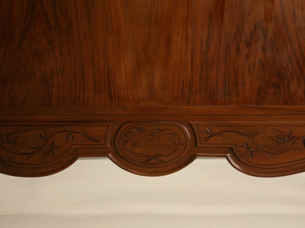 c.1890 French Walnut Rococo Style Bed 6