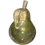 Murano Glass Vintage Green Pear