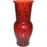 Red and Black Vintage Murano Vase Attributed to Seguso