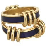 Tiffany & Co. 18k Gold Schlumberger Enamel Ring