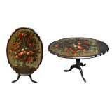 Pair of Dutch oval tilt-top tables