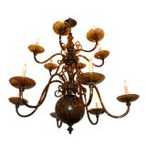 An Italian Handblown Iridescent 
Smoke Colored Glass Chandelier