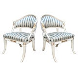 Swedish Gustavian Karl Johan style open armchairs