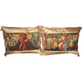 Pair of Brussels tapestry cushions