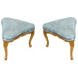 Pair of triangular French Louis XV style stools