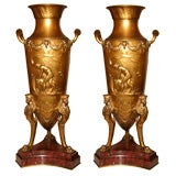Barbedienne Gilt Bronze Vases