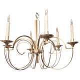 Tommi Parzinger Style Silver Nickel-Plated Chandelier