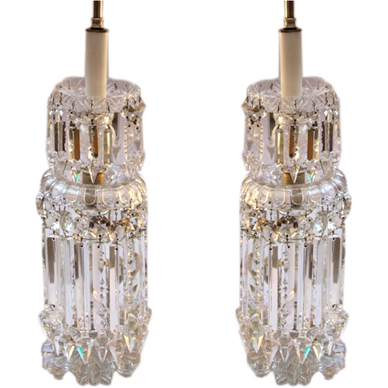 A Pair of French Baccarat Girandoles