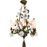 French Brass Chandelier with Trompe-l
oeil Decoration Antique French Brass Chandelier with Trompe-l
oeil Decoration