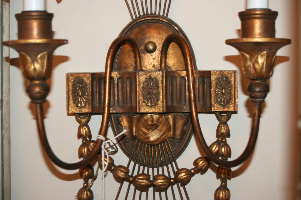 Pair of American Neoclassic Design Sconces