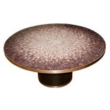 Mosaic Tile-Top Table with Zebra Wood Veneered Base