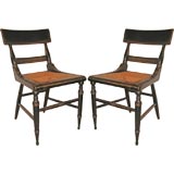 Pair of Black Baltimore Ebonized Side Chairs
