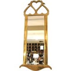 Satin Brass Mirror with Heart Motif 9