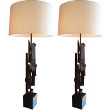 Pair of Laurel Brutal Table Lamps