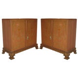 Pair of  Johnson Hand Painted Cabinets